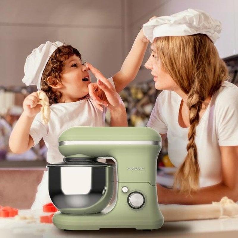 Cecotec Batidora Amasadora Cecomixer Merengue 5L 1200 Ice-Cream Rojo, 1200 W, 5 Función y Hielo, Bol de Acero de 5 L y Accesorios para Batir y Amasar, Incluye Función para Hacer Helado