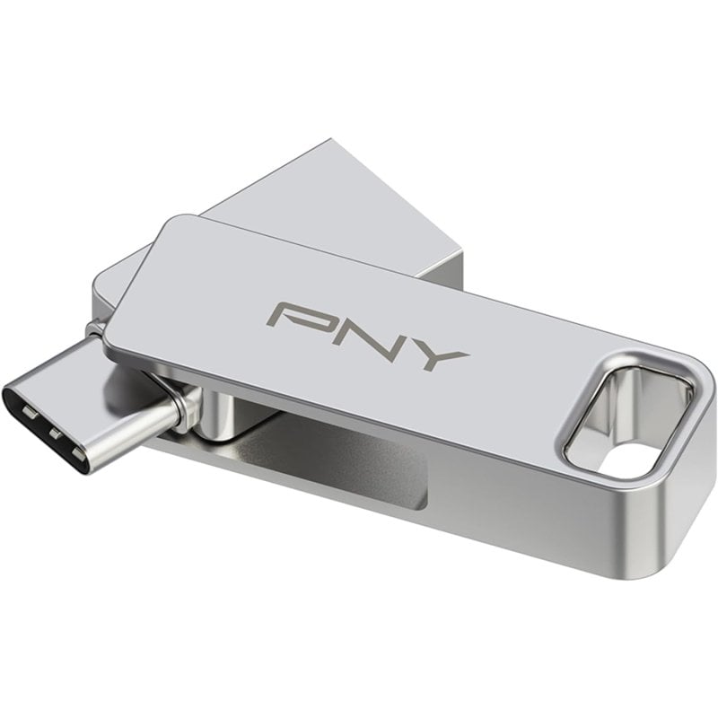 Image of PNY DUO LINK unità flash USB 128 GB USB Type-A / USB Type-C 3.2 Gen 1 (3.1 Gen 1) Stainless steel