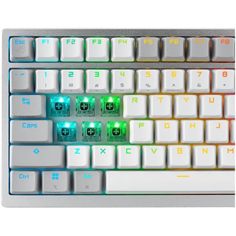 Clavier Gaming ASUS ROG Azoth Blanc AZERTY Français - Sans Fil, Rétroéclairé, Occasion En Bon état