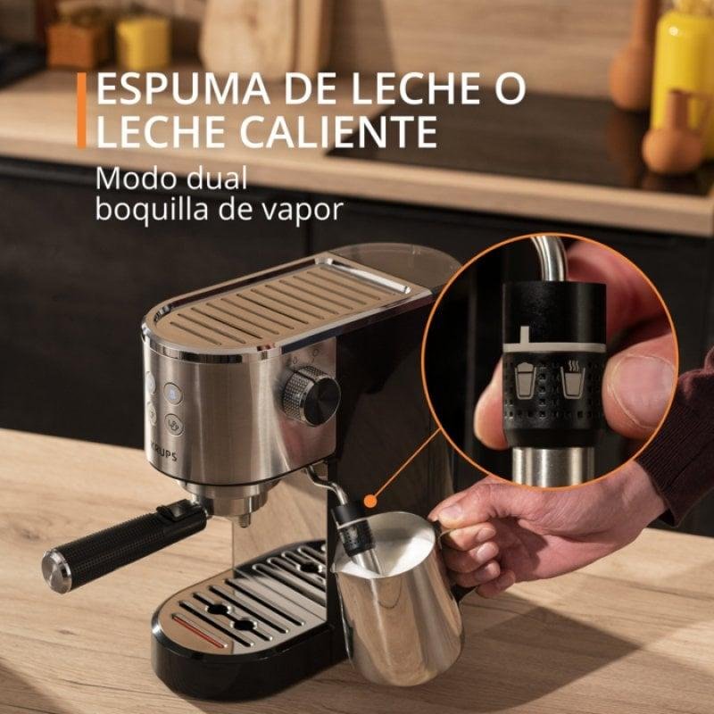 Krups Virtuoso+ XP444C10 Espressomaschine 1L 15 Bar mit Milchaufschäumer