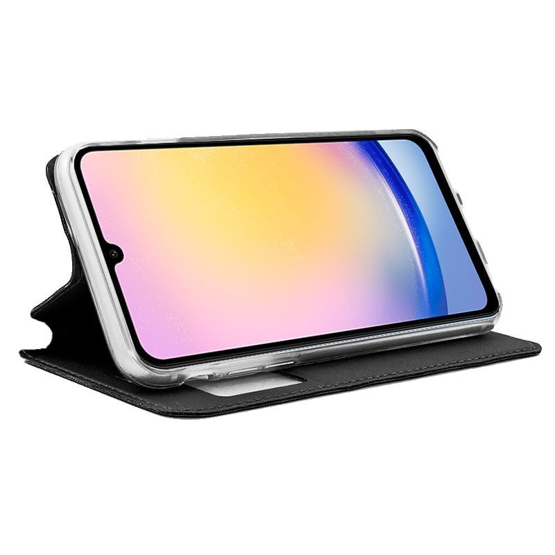Étui Portefeuille Avizar Pour Samsung Galaxy A25 5G - Similicuir Noir - Neuf