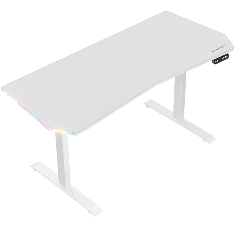 Image of Tavolo da gioco Forgeon Battleground bianco regolabile in altezza con motore 160x70 cm RGB bianco