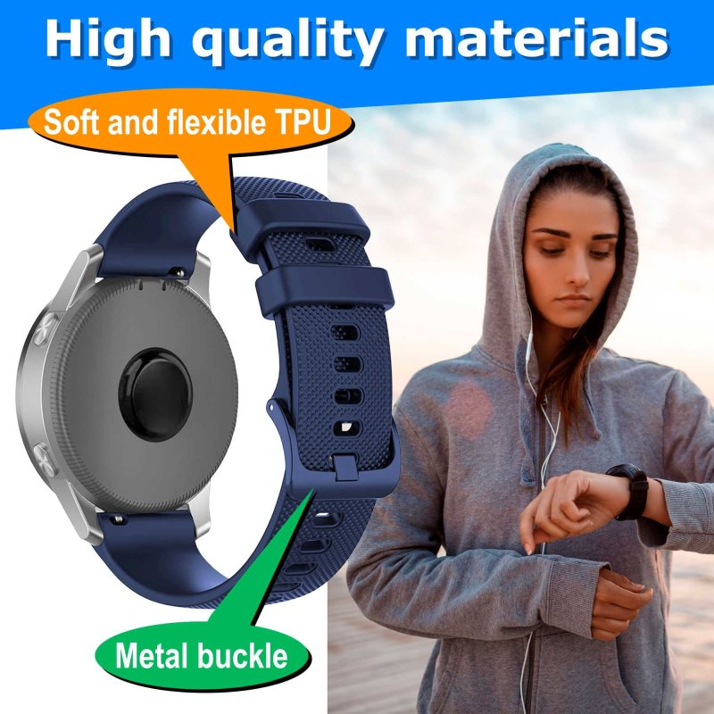 Cinturino 20 Mm In Silicone Per Amazfit GTS/GTS2/GTS3/GTR 42mm E Pop Pro – Sgancio Rapido, Impermeabile, Vari Colori
