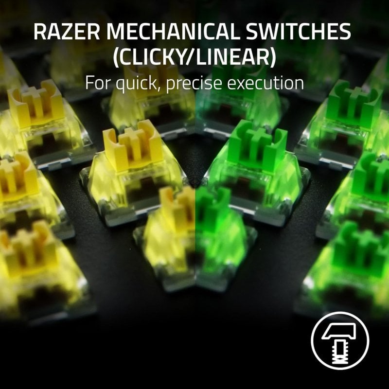 Razer BlackWidow V4 Pro - Clavier Gamer Mécanique FR - Switches Jaunes Silencieux - RGB Chroma