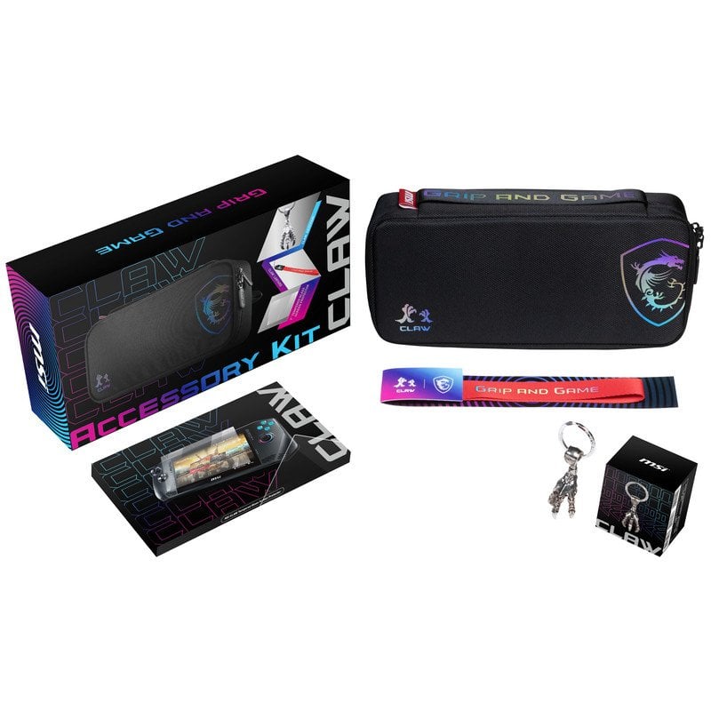 MSI Kit de Accesorios MSI Claw Funda de Transporte + Protector Cristal Templado + Correa + Llavero