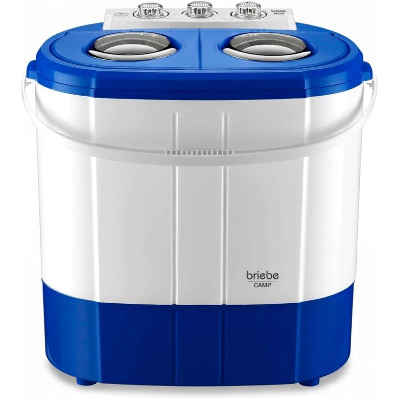 Briebe WM1140 Mini Lavadora Centrifugadora Portátil de 2 Compartimentos 3Kg Azul/Blanco