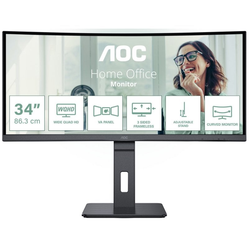 Image of AOC CU34P3CV Monitor PC 86,4 cm (34") 3440 x 1440 Pixel UltraWide Quad HD LED Nero cod079