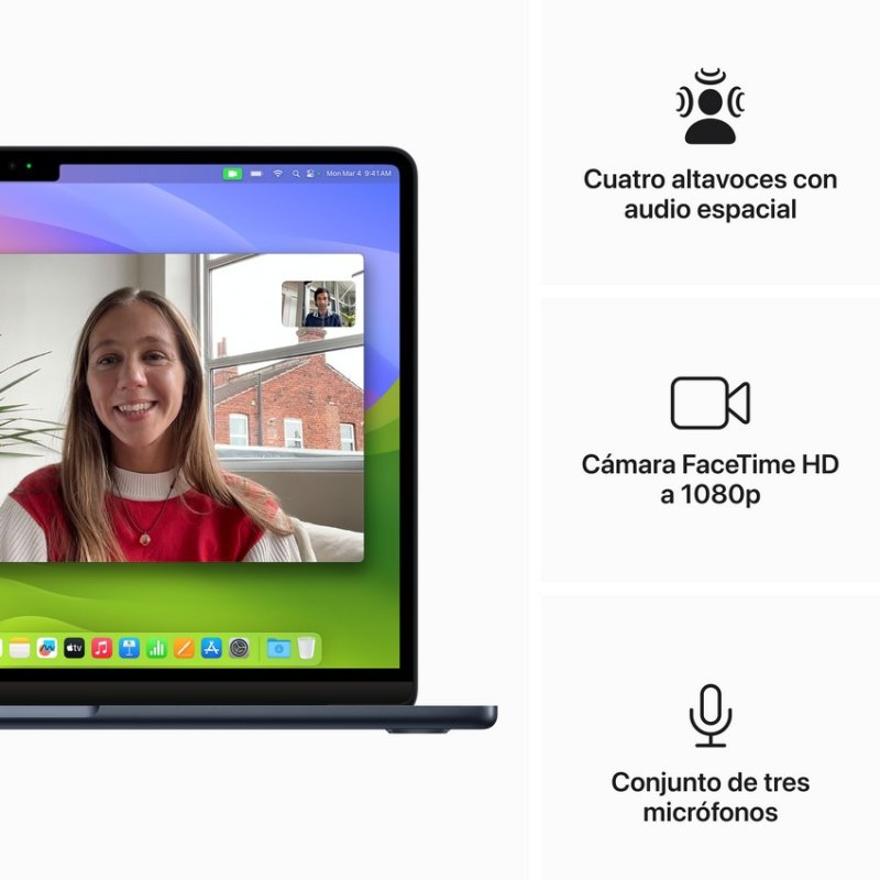 Portátil Apple MacBook Air Apple M3/8GB/256GB SSD/GPU 8 Núcleos