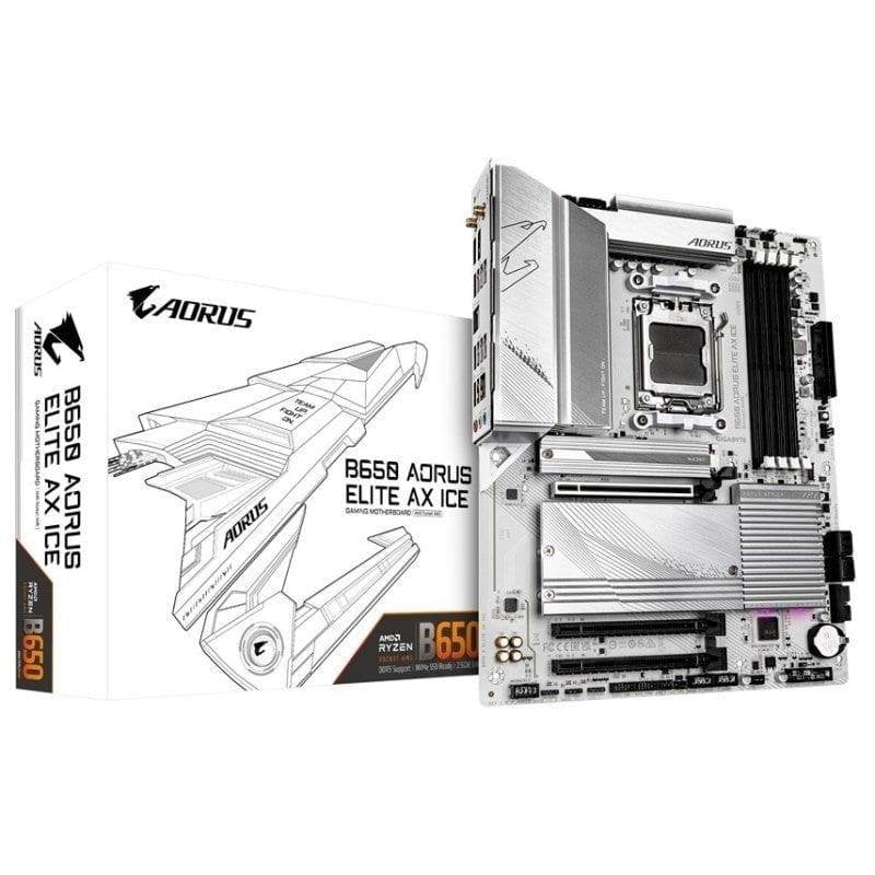 Carte mère Gigabyte B650 AORUS ELITE AX ICE B650 AM5 DDR5 ATX WiFi 6E RGB M.2 2.5GbE