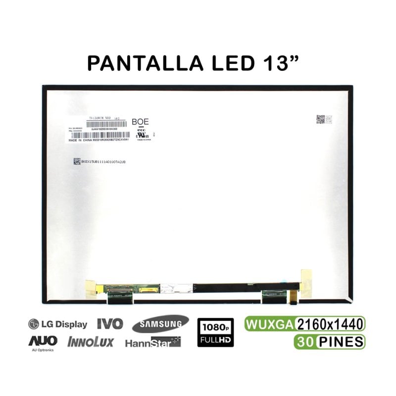 Pantalla LED de 13' Para Portátil P130ZFA-BA1 2160x1440 30 Pines