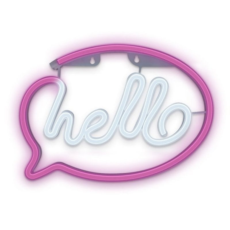 Image of Forever Neon Led Light Hello Rosa bianco Bat+usb Flne15