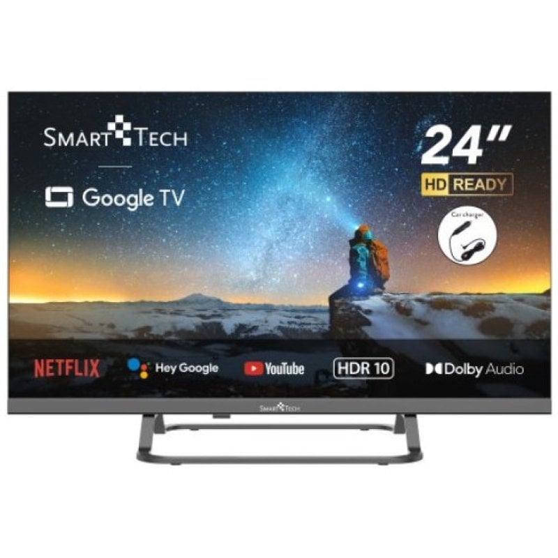 Smart Tech 24HG01VC 24" LED HD Google TV + Adaptador 12V