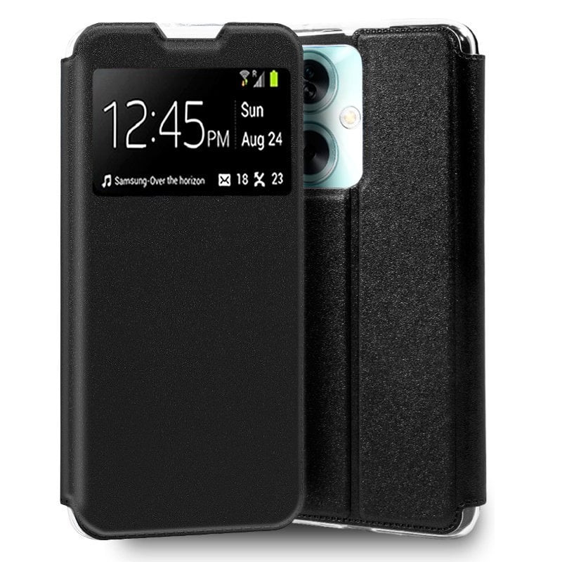 Cool Funda Flip Cover Liso Negro para Oppo A79 5G