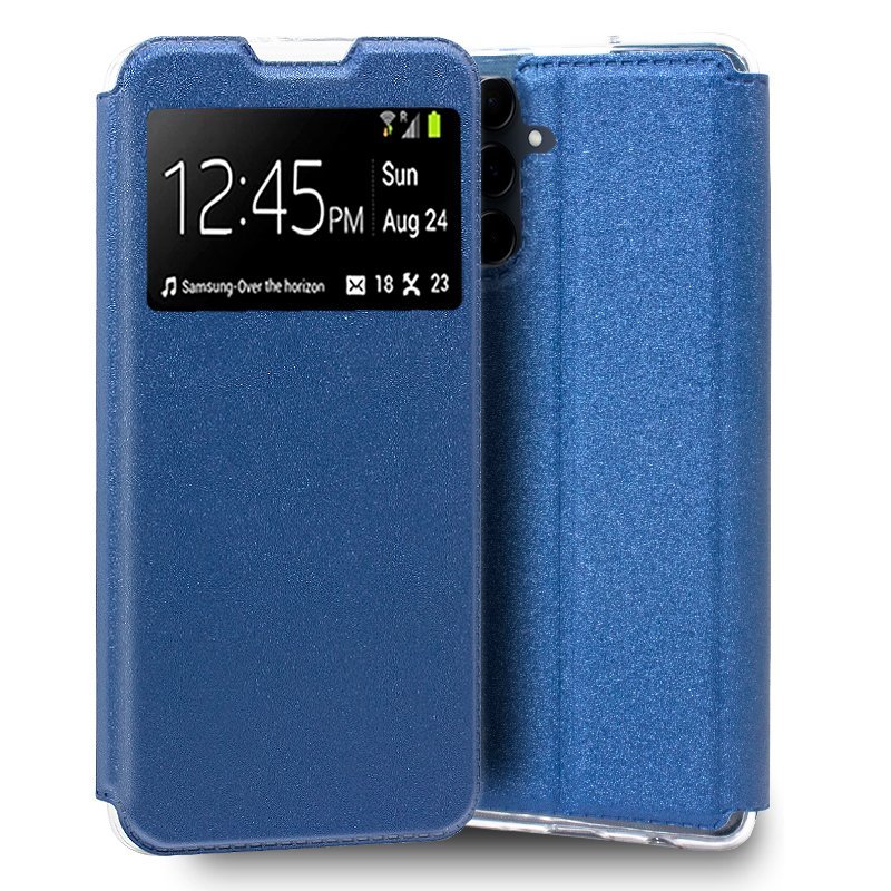 Image of Fantastica custodia Flip Cover blu tinta unita per Samsung A556 Galaxy A55 5G cod079