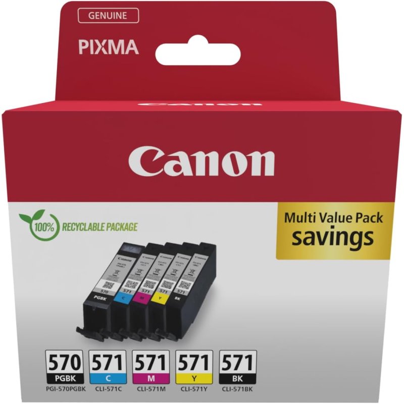 Image of Canon 0372C006 cartuccia Inkjet 5 pezzo(i) Originale Nero, Ciano, Magenta, Giallo cod079