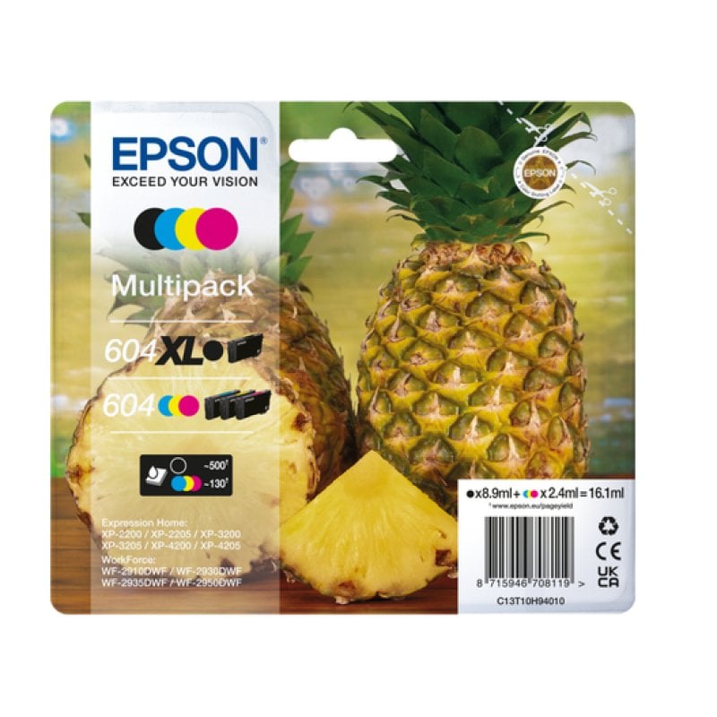 Cartucho de Tinta Original Epson 604XL Pack 4 Unidades BK/C/M/Y