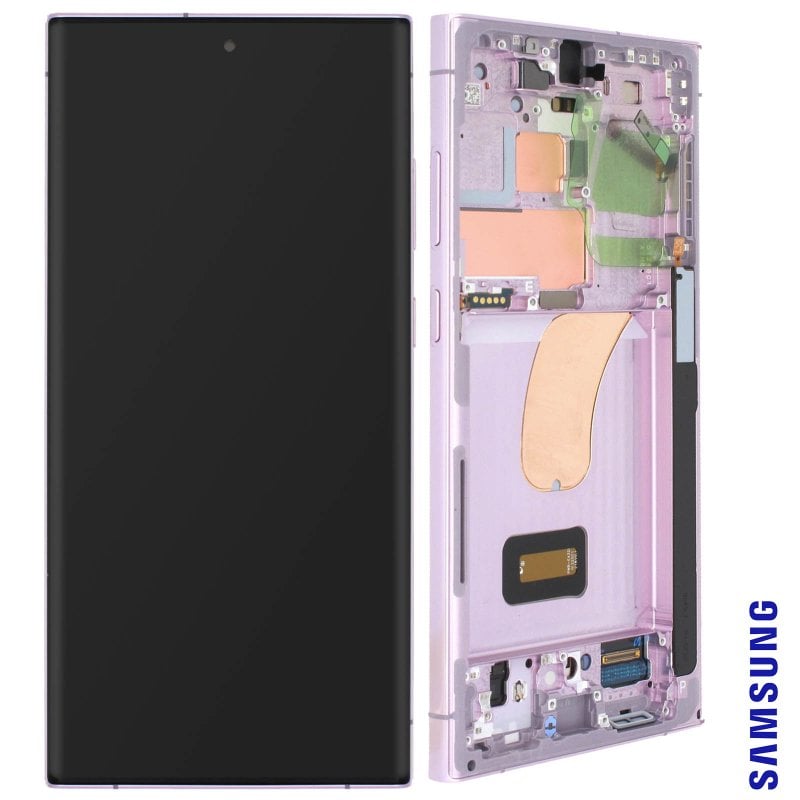 Image of LCD completo ufficiale per Samsung S23 Ultra Touch Glass e Lavender Chassis