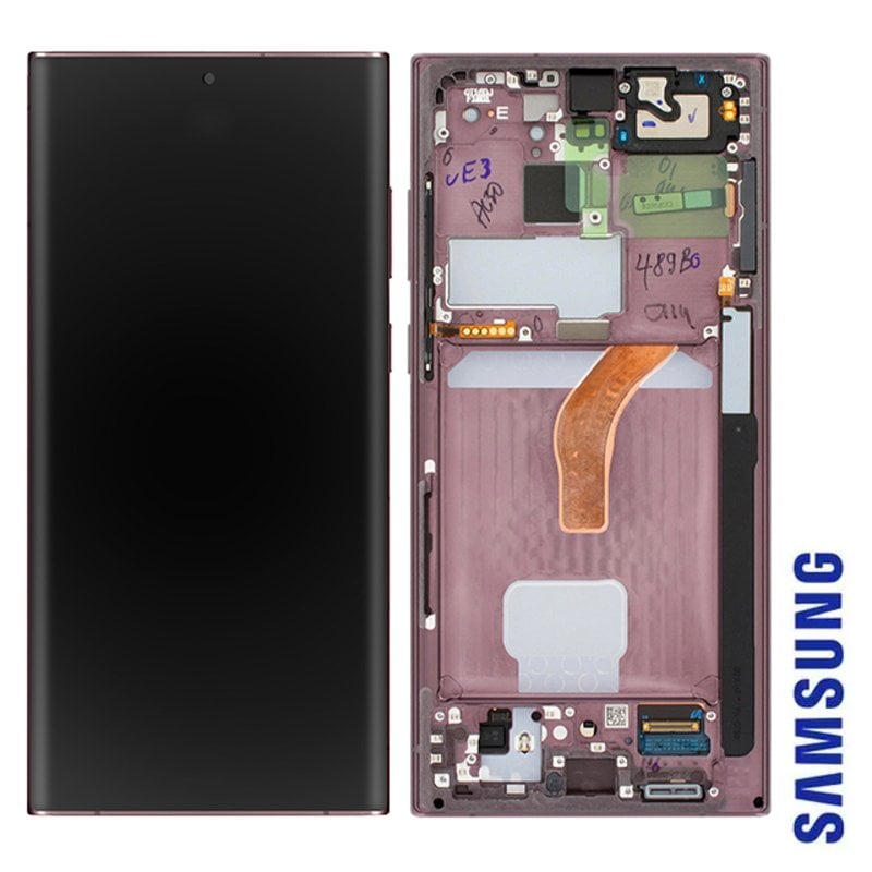 Image of Schermo LCD Samsung S22 Ultra Touch a blocco completo originale Samsung nero