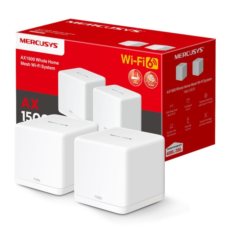 Image of Mercusys Halo H60X (confezione da 2) WiFi Mesh AX1500 Sistema Wi-Fi 6 per tutta la casa, confezione da 2