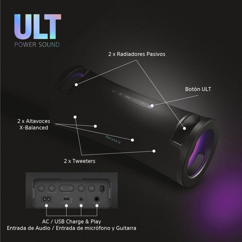 Sony ULT FIELD 7 Altavoz Portátil Bluetooth Negro | PcComponentes.com