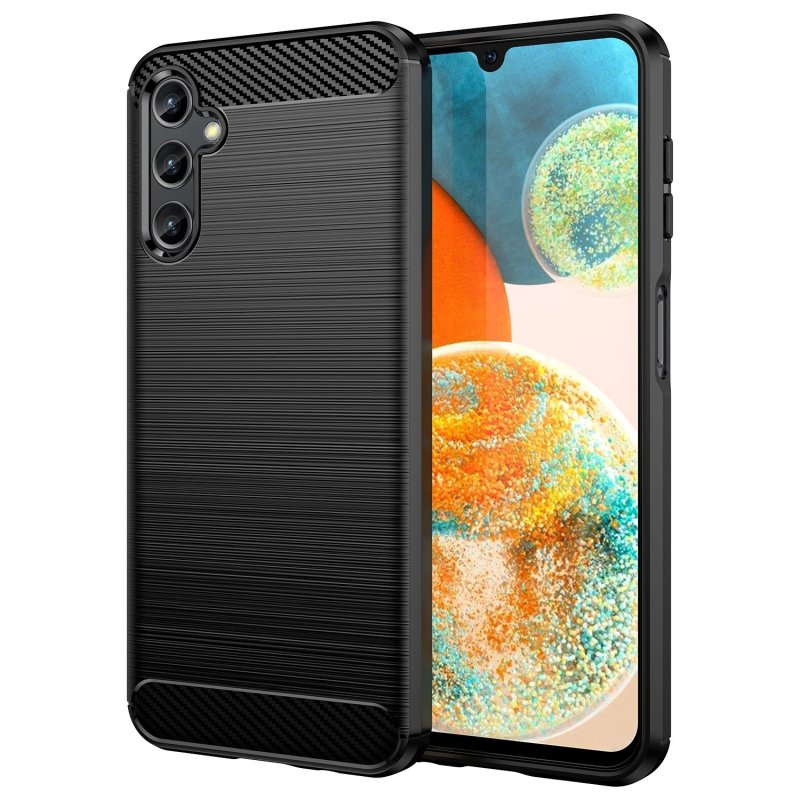 Capa de fibra de carbono digital Max Power para Samsung Galaxy A14 5G anti-choque silicone preto