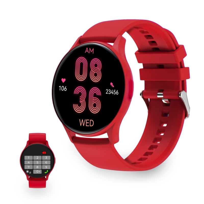 Image of Smartwatch Ksix Core, schermo AMOLED da 1,43", automatico. 5 giorni, modalità sport e salute, chiamate, assistenti vocali, sommergibile, rosso