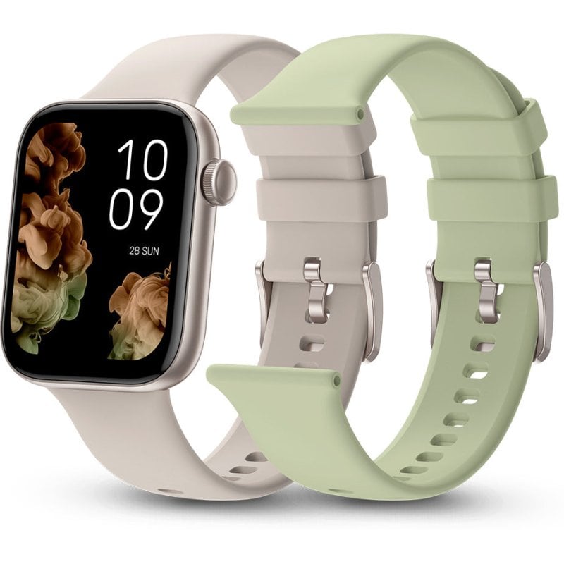 Image of Orologio smartwatch SPC Smartee Duo 2 con cinturino regalo beige/verde