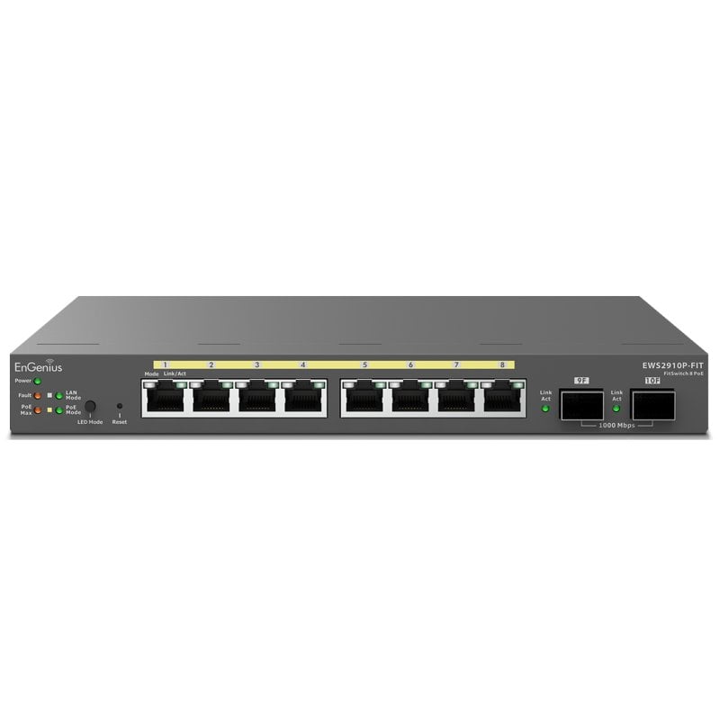 EnGenius Fit EWS2910P-FIT Switch Gerido L2+ 8 Portas Gigabit 2 SFP