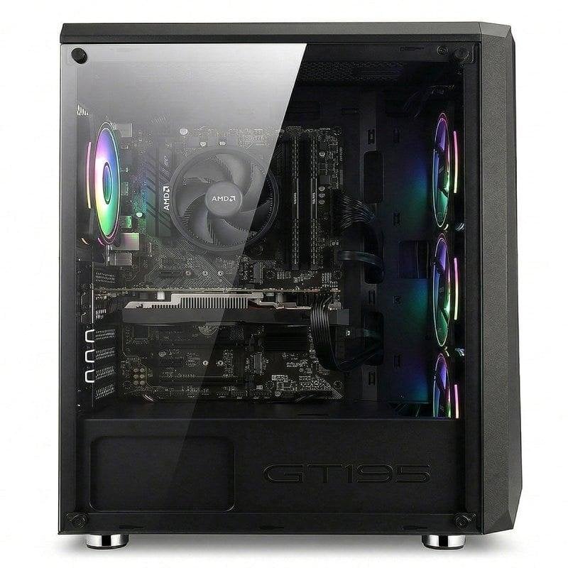 PC de bureau PC Racing AMD Ryzen 5 5500 16GB 1TB SSD RTX 5060 Windows 11 Pro WiFi