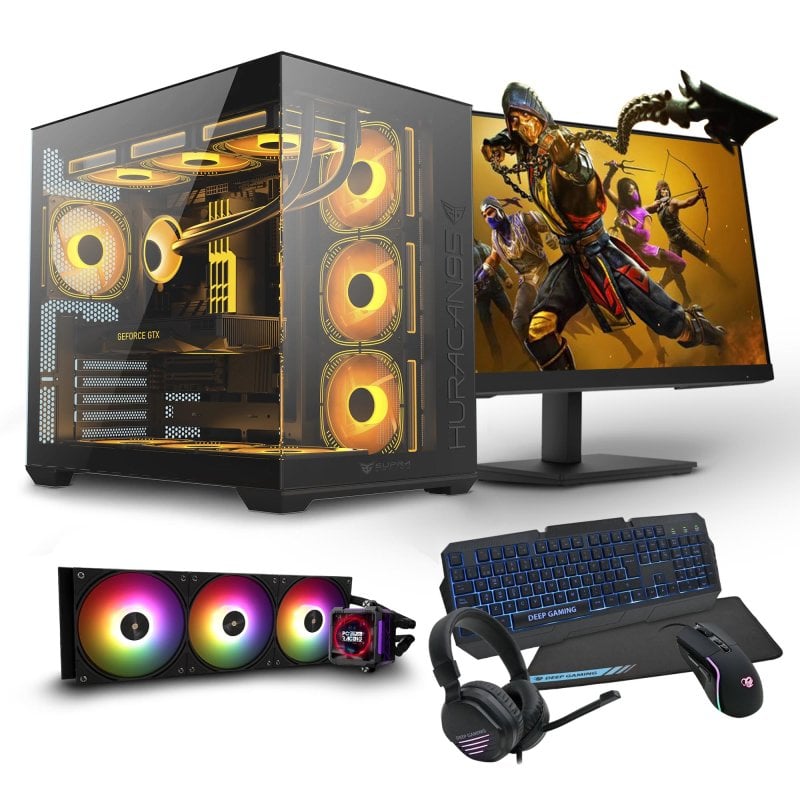 Image of PC da corsa e gioco Intel Core i9-11900KF/32GB/4TB + 2TB SSD/RTX 4070 SUPER + monitor FullHD da 27" + combo da gioco