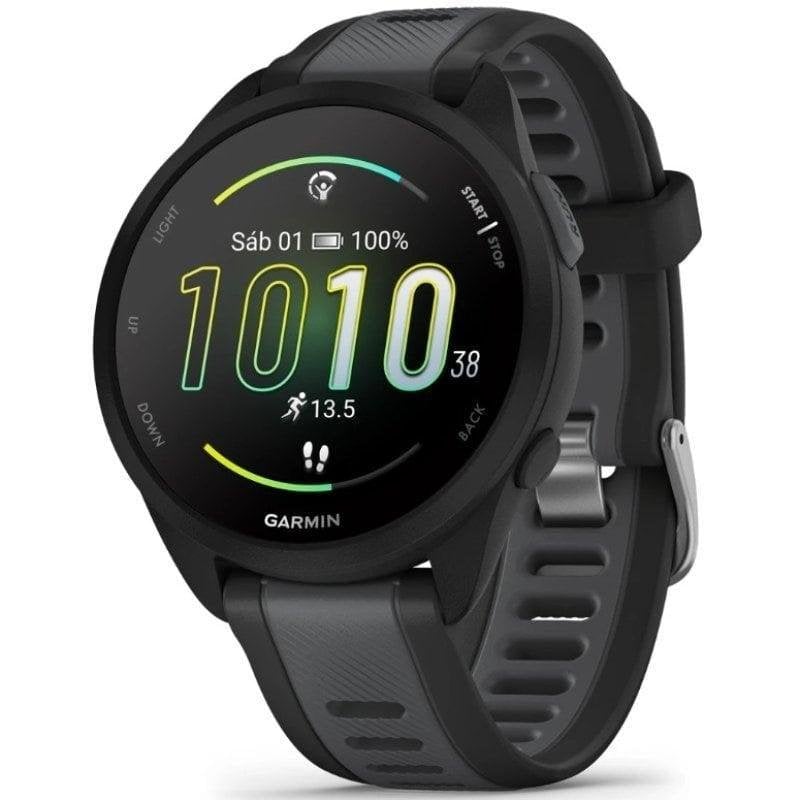 Garmin Forerunner 165 Bluetooth GPS 43mm AMOLED Preto Resistente 5ATM SpO2 Pulsómetro