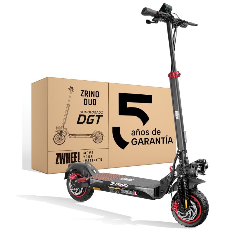 ZWheel ZRino Duo Max Patinete Eléctrico 10" 1000W Negro Rojo