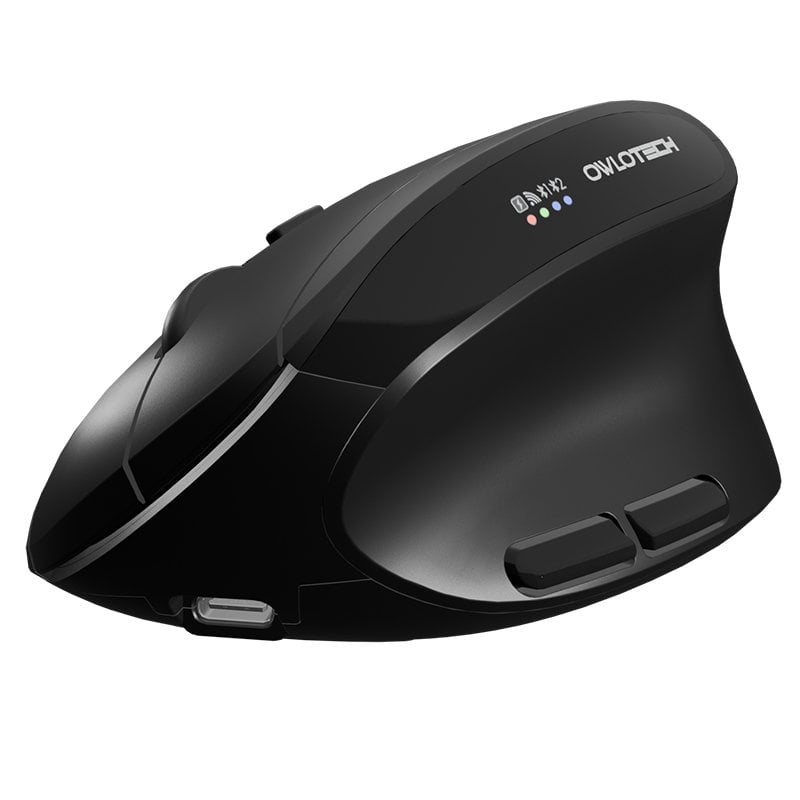 Owlotech EM500 Ratón Ergonómico Wireless 2.4GHz/Bluetooth 2400DPI Negro