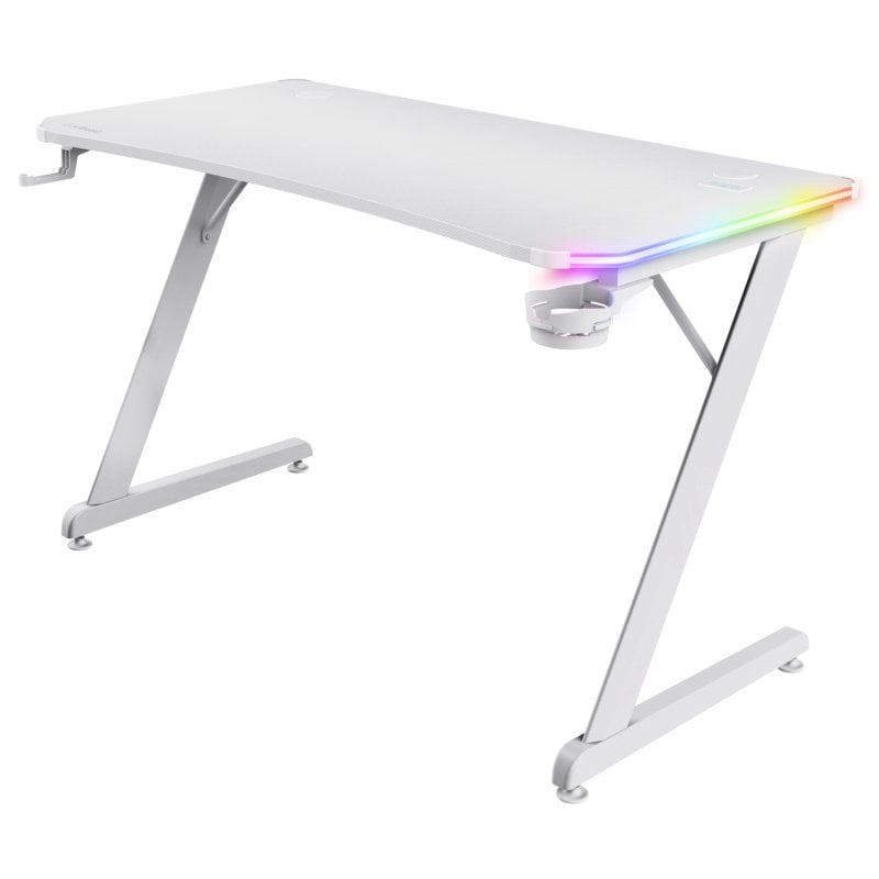 Image of Trust GXT 709W Luminus Gaming Desk 120x60cm RGB Bianco