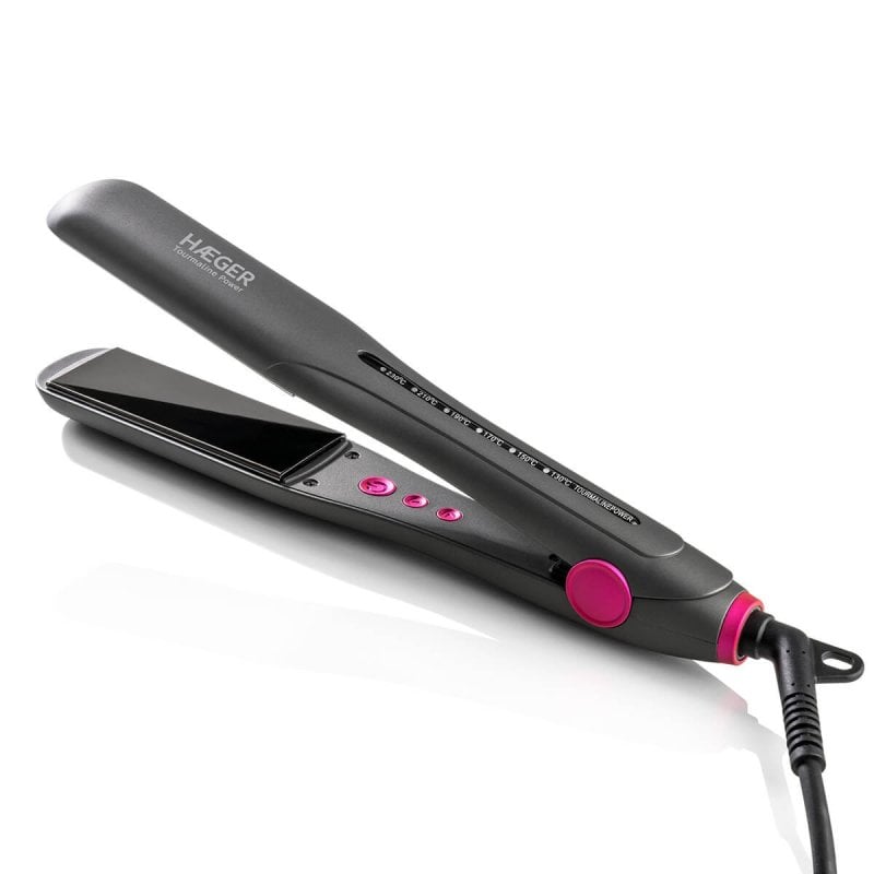 Haeger Tourmaline Power Plancha de Pelo con Placa de Cerámica Rosa 230W