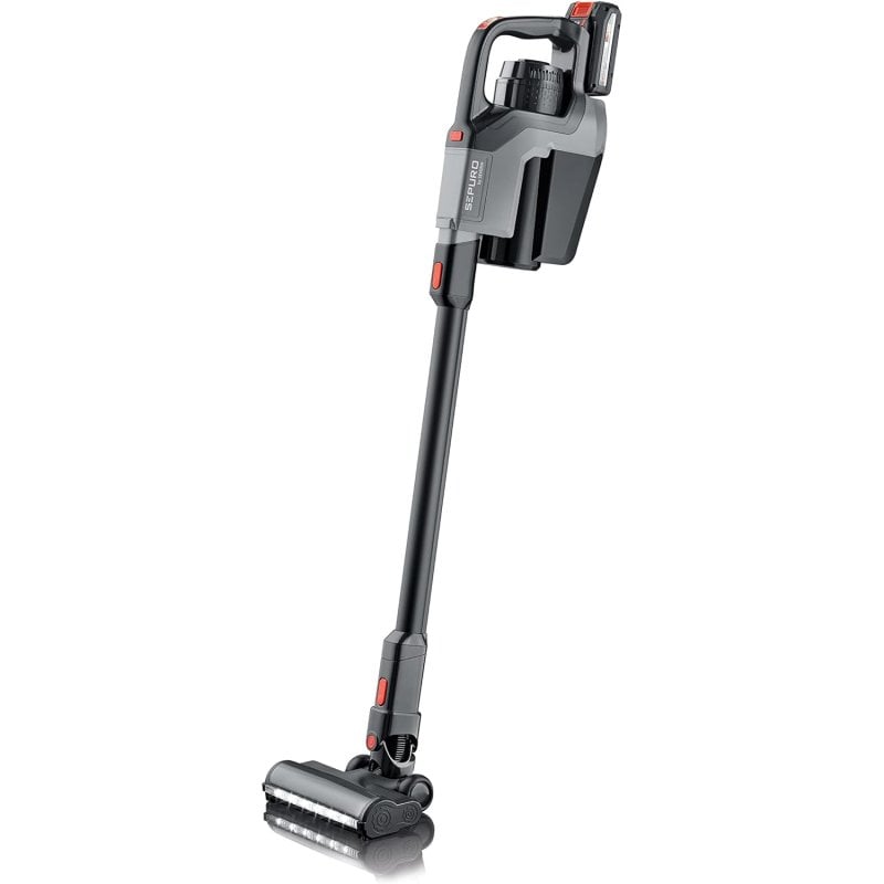 Aspirateur balai et balai électrique Severin HV 7185 Aspirateur Batterie Sec HEPA Sac à poussière 1 L 280 W Noir, Gris 2,5 Ah
