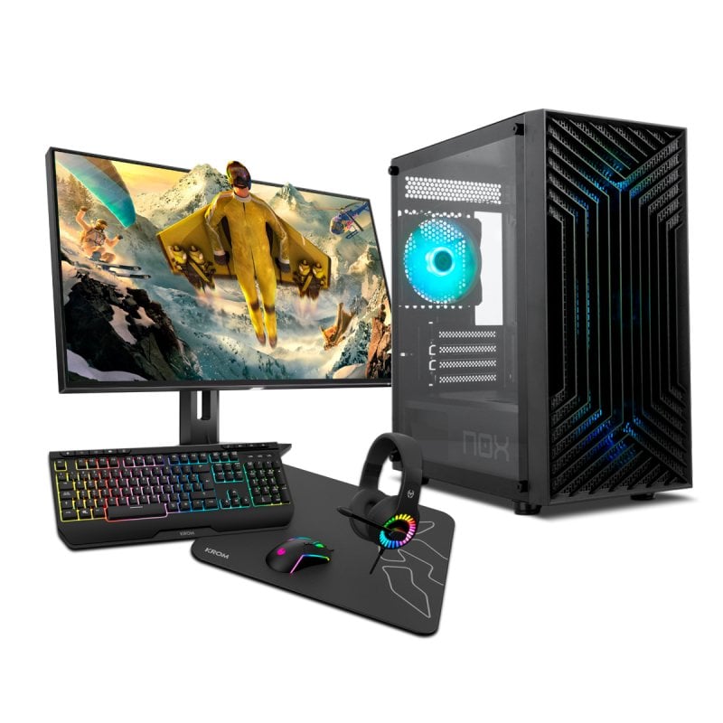 Image of PC da gioco da corsa AMD Ryzen 5 5600G/32GB/2TB SSD + monitor FullHD da 27" + combo da gioco