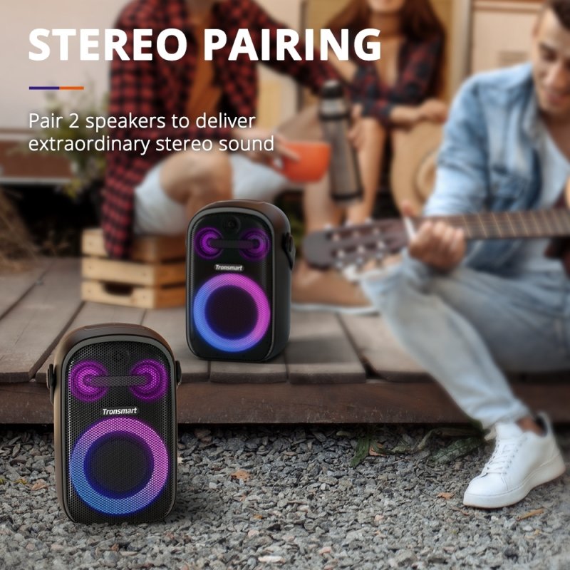 Tronsmart Halo 300 Altoparlante Portatile Bluetooth 5.3 240 W, Speaker Party 18H, Suono 270°, IPX4 Impermeabile, Luce LED, Microfono/Chitarra/XLR, Nero