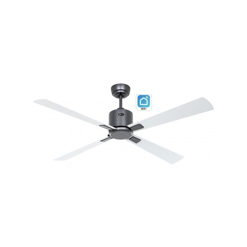 Ventoinha De Teto Casafan Eco Neo Iii 132cm Com Wifi 952232w Motor Cinzento Basalto/ Branco e Cinzento Claro