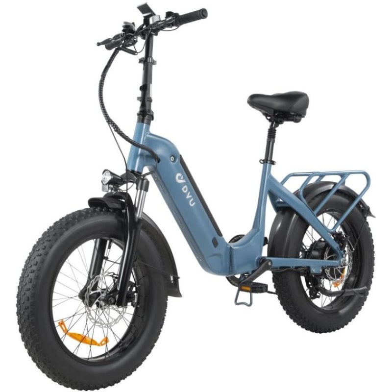 Image of Bicicletta elettrica Dyu FF500 Motore 20" Batteria 500W 48v14Ah Autonomia 50Km con freni a disco Blu