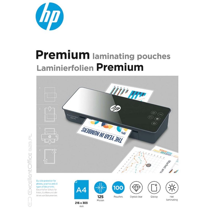 Hp Premium Película de Laminación A4 100 Unidades