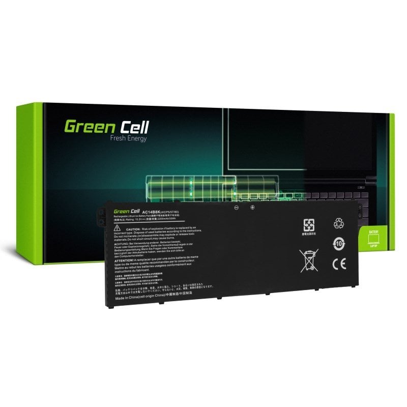 Image of Batteria sostitutiva per laptop Verde Cell Ac72