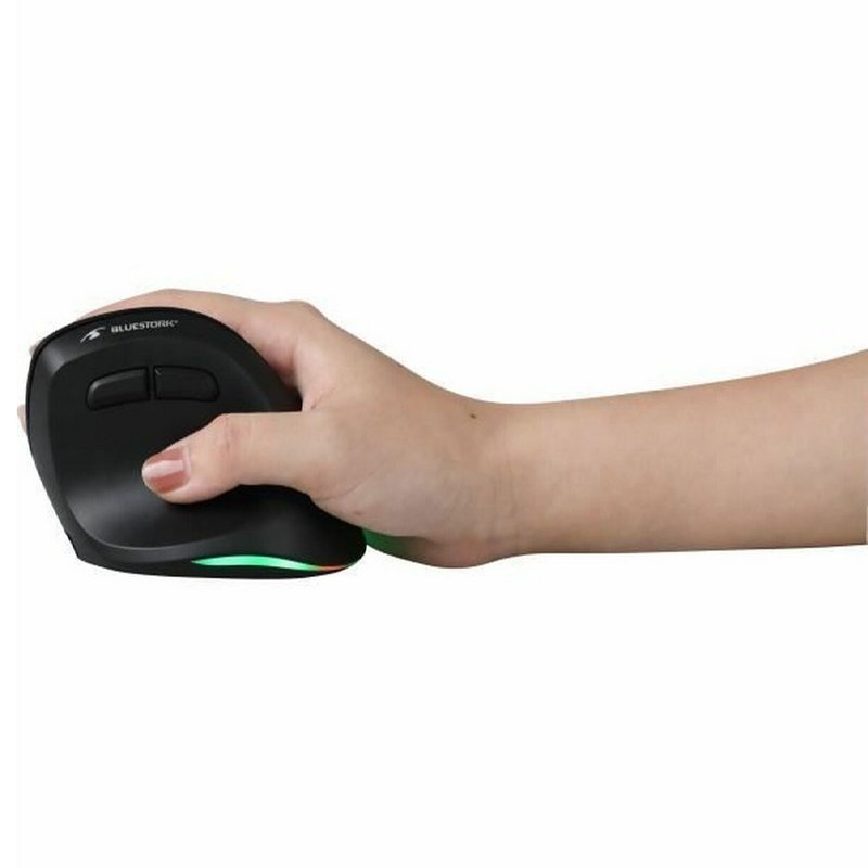 Mouse Verticale Wireless Ergonomico Con Luci LED – Silenzioso, Sensore Ottico Per PC E Laptop (Nero)