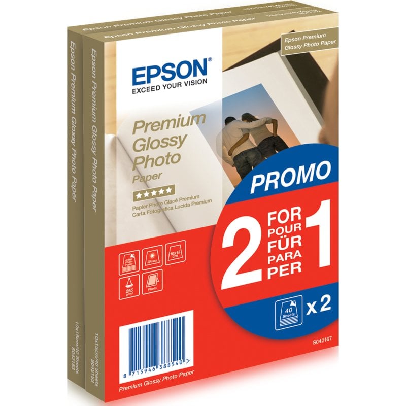 Epson Premium Glossy Photo Paper Papel Fotográfico Blanco Brillo Extra