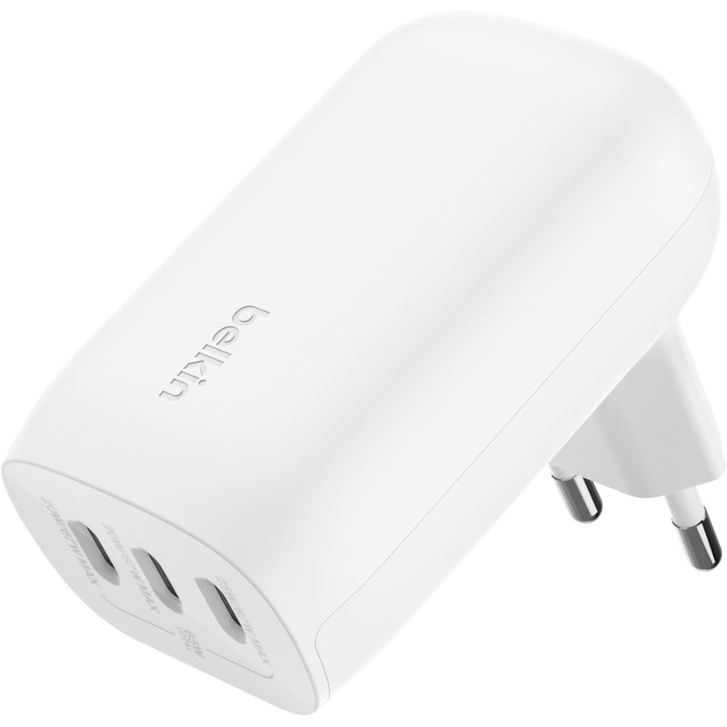 Image of Caricatore da muro Belkin con 3 porte USB-C e PPS da 67 W BoostCharge Pro Bianco