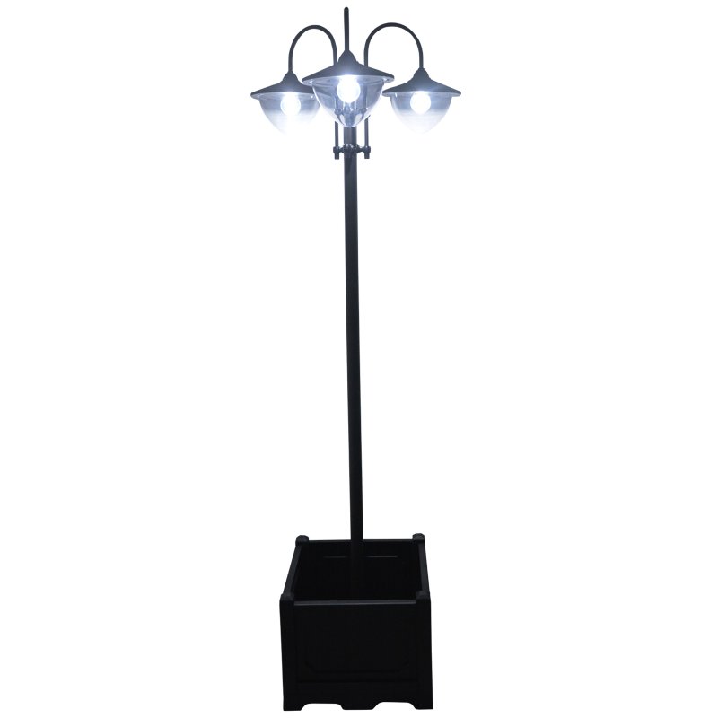 Outsunny Candeeiro Solar De Jardim 189 Cm Com 18 Luzes Led Branca Fria 6000k Ip44