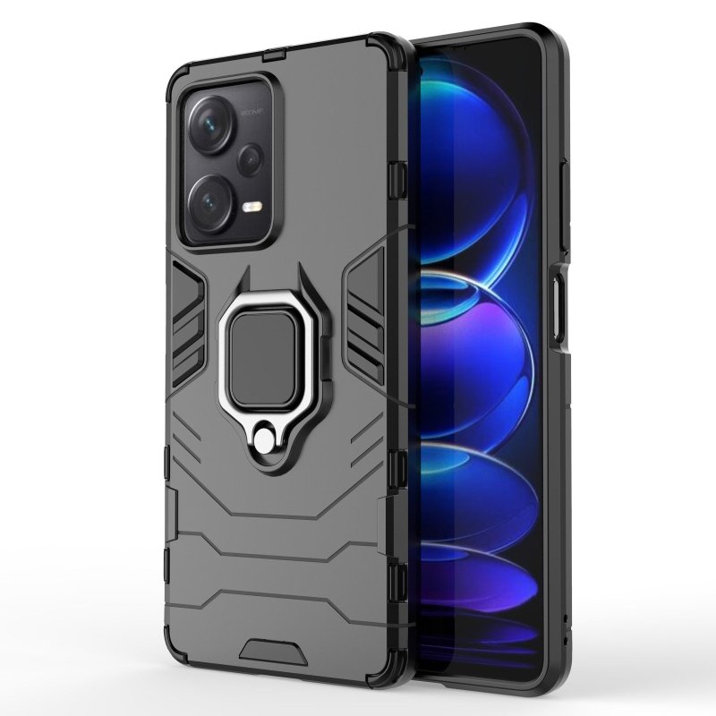 RankOne Custodia In Silicone TPU Per Redmi Note 12 Pro 5G – Telaio Galvanico Nero, Antiurto E Facile Da Pulire