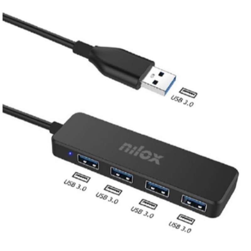 Image of Nilox NXHUB402 Hub USB 3.0 4x Nero