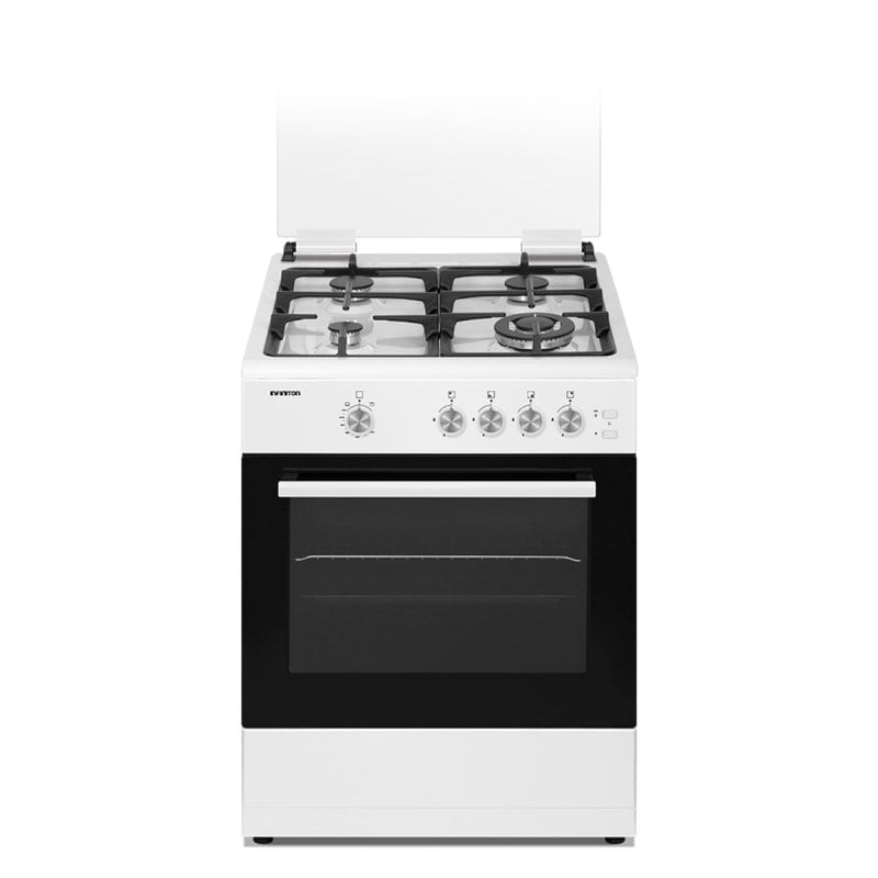 Image of Cucina A Gas Con Forno Infiniton Cc60ble 55l 4 Fuochi Con Coperchio Bianco 59,8 Cm cod079