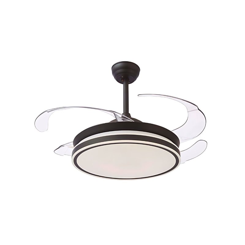 Ventilador de teto Bel Air Cocon com luz e controle 72W 108cm 4 lâminas retráteis preto